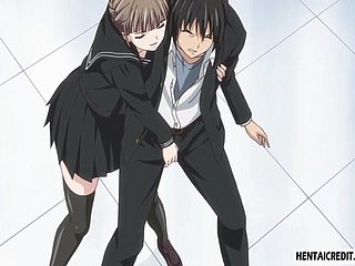 Mata tertutup dan tersumbat gadis hentai