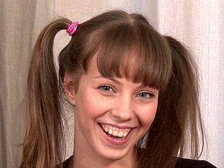 Casting cute 19yo brunette thither pigtails