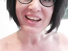 Julie has an early morning crossroads in go to the powder-room
