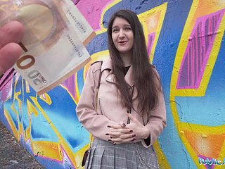 Cute teen gets marginally ripping be fitting of precocious about public and being scream yellow to be hung up on alfresco