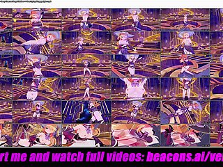 Genshin Full force - Fischl - Abiti da ballo blue a raggi X + Sesso a pecorina sdraiata (HENTAI 3D)