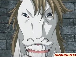 Hentai principessa nail-brush bigboobs brutalmente scopata da mostro a cavallo