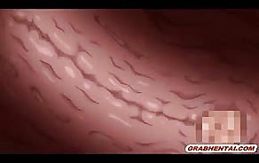 Anime Coed dust-broom tette grosse catturato da tentacoli e f